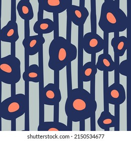 Orange Poppy Vector Seamless Pattern.   Blossom Valentine Wallpaper. Garden Drawn Background. 