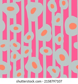 Orange Poppy Vector Seamless Pattern.  Tulip Fashion Background. Pretty Drawn Paper Texture. 