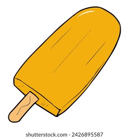 orange popsicle colored illustration hand drawn vector