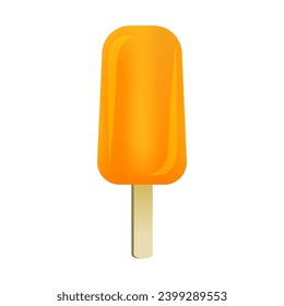 Vector de crema de hielo naranja popsicle sobre fondo blanco