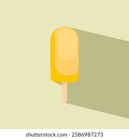 orange popsicle icon, ice cream vector, flat style illustration vector