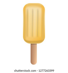 Orange popsicle icon. Realistic illustration of orange popsicle vector icon for web design