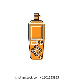 Orange Portable sensor icon isolated on white background.  Vector Illustration