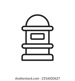 Orange Post Box Outline Icon Vector Illustration