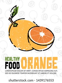 Orange Poster Design. Vector Illustration.