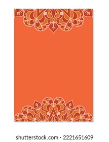 Orange posters with ethnic mandala pattern.