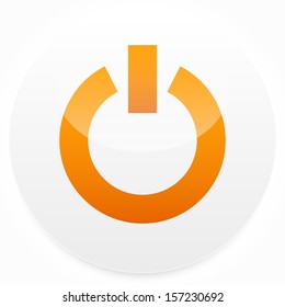 Orange power button ingray circle. Transparent dropshadow (opacity mask)