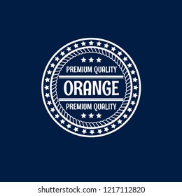 Orange premium quality emblem, label, badge. premium quality package label. vintage stamp. designed for Orange product