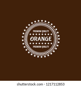 Orange premium quality emblem, label, badge. premium quality package label. vintage stamp. designed for Orange product