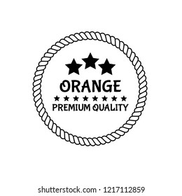 Orange premium quality emblem, label, badge. premium quality package label. vintage stamp. designed for Orange product