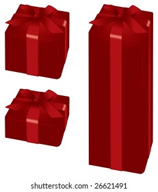 orange present box with ribbon