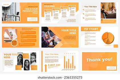 Orange presentation templates elements on a white background. Vector infographics. Use in Presentation, flyer and leaflet, corporate report, marketing, advertising, annual report, banner.