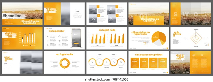 Orange presentation templates elements on a white background. Vector infographics. Use in Presentation, flyer and leaflet, corporate report, marketing, advertising, annual report, banner.