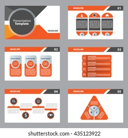 orange presentation templates Infographic elements flat design set for brochure flyer leaflet marketing advertising