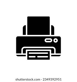 Orange Printer Filled Icon Vector Illustration