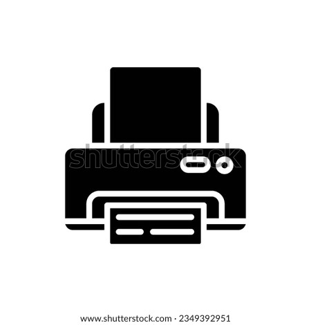 Orange Printer Filled Icon Vector Illustration