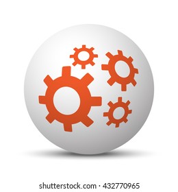 Orange Process icon on white ball