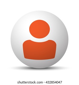 Orange Profile icon on white ball