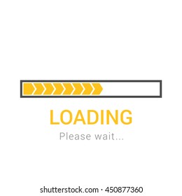 Orange Progress Loading Bar Isolated On Stock Vector (Royalty Free ...