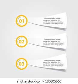 orange progress paper banners / can be used for infographics / numbered banners / horizontal cutout lines / graphic or website layout vector