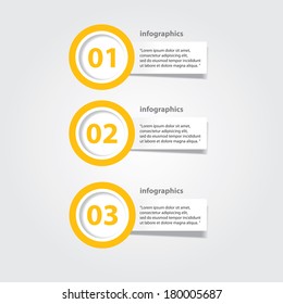 orange progress paper banners / can be used for infographics / numbered banners / horizontal cutout lines / graphic or website layout vector