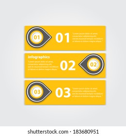 orange progress paper banners / can be used for infographics / numbered banners / horizontal cutout lines / graphic or website layout vector