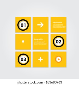 orange progress paper banners / can be used for infographics / numbered banners / horizontal cutout lines / graphic or website layout vector