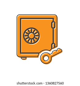 Orange Proof of stake icon isolated on white background. Cryptocurrency economy and finance collection. Vector Illustration