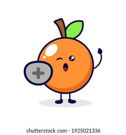 Orange protect cute character illustration