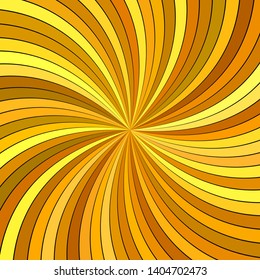 Orange psychedelic abstract spiral ray stripe background - vector graphic design