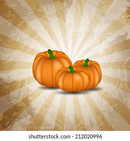 Orange Pumpkin  Background Vector Illustration 