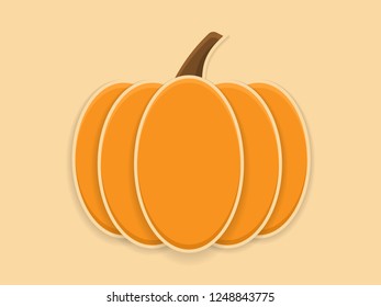 Orange Pumpkin. Cut paper background