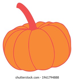 Orange pumpkin as a decorative element. Pumpkin for stickers.