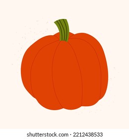 Orange pumpkin doodle icon. Isolated vector vegetable for thanksgiving
