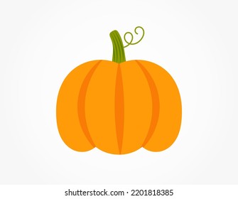 Orange pumpkin flat design icon. Vector illustration.