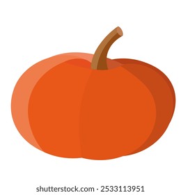 Orange pumpkin flat icon. Vector illustrations isolated on white background.