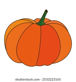 Orange pumpkin flat icon. Vector illustrations isolated on white background.