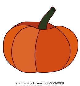 Orange pumpkin flat icon. Vector illustrations isolated on white background.