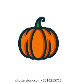 orange pumpkin fruit nature logo vector illustration template design