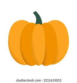 calabaza naranja con sombra de color de grano ilustración plana