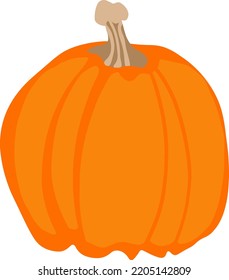 Orange pumpkin. Halloween decoration. Vegetable - pumpkin. Vector illustration