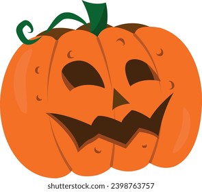 Calabaza naranja para Halloween, ilustración vectorial para uso comercial