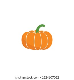 Icono de calabaza naranja. Vector de diseño plano de calabaza naranja