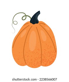 Orange pumpkin icon. Graphic element for website. Logotype for company and organization, branding. Health care, proper nutrition and vegetarian diet concept. Cartoon flat vector illustration