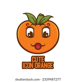 orange or pumpkin icon logo mascot illustration design with various unique expressions