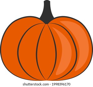 Calabaza anaranjada, ilustración, sobre fondo blanco.