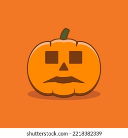 orange pumpkin illustration for party card design or holyday poster tamplate