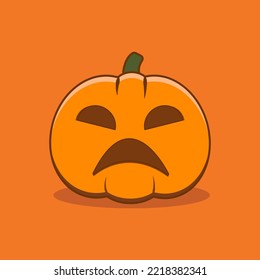 orange pumpkin illustration for party card design or holyday poster tamplate