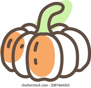 Orange pumpkin, illustration, vector, on a white background.