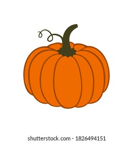 Orange pumpkin isolated on white background.